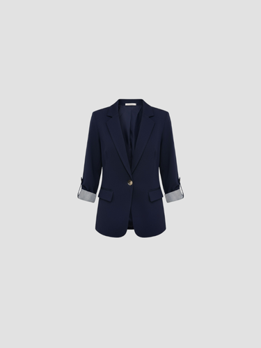 Schmale Blazer Damen Elegant Einreihig