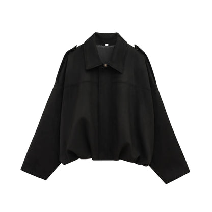 Leder Bomberjacke Damen Schlicht