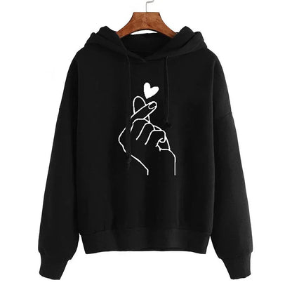 Kuschel Hoodie Fleece Fingerherz Design - IdealeKleiden