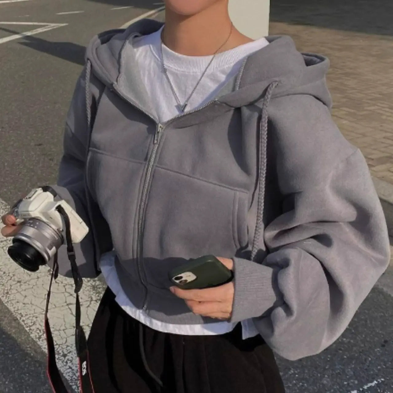 Bequeme Hoodie Mit Reißverschluss