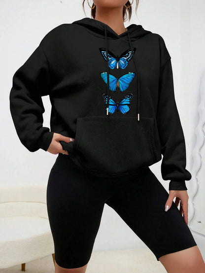 Modisches Frauenkleid | Schmetterlings-Hoodie Chic Design