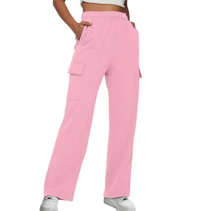 Bequeme Jogginghose Hochtailliert Weite Beinpassform