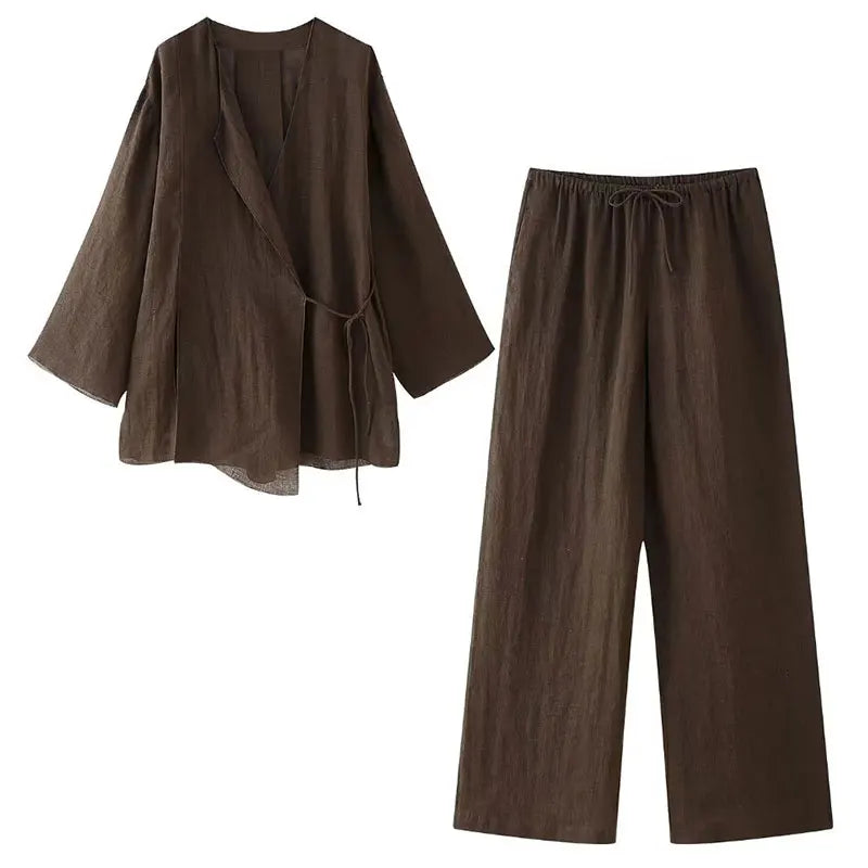 Sommer Leinenanzug Elegante Damenmode