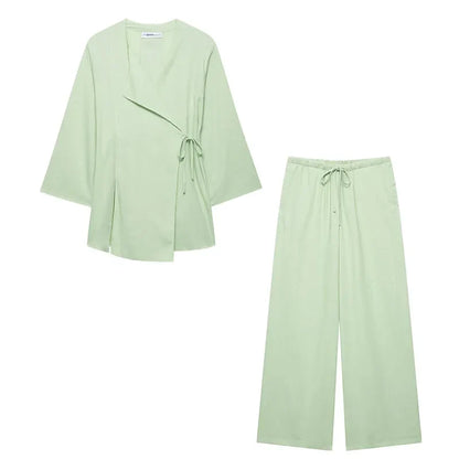 Sommer Leinenanzug Elegante Damenmode