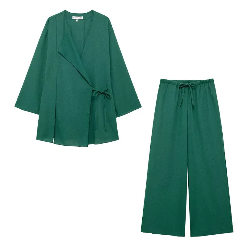 Sommer Leinenanzug Elegante Damenmode