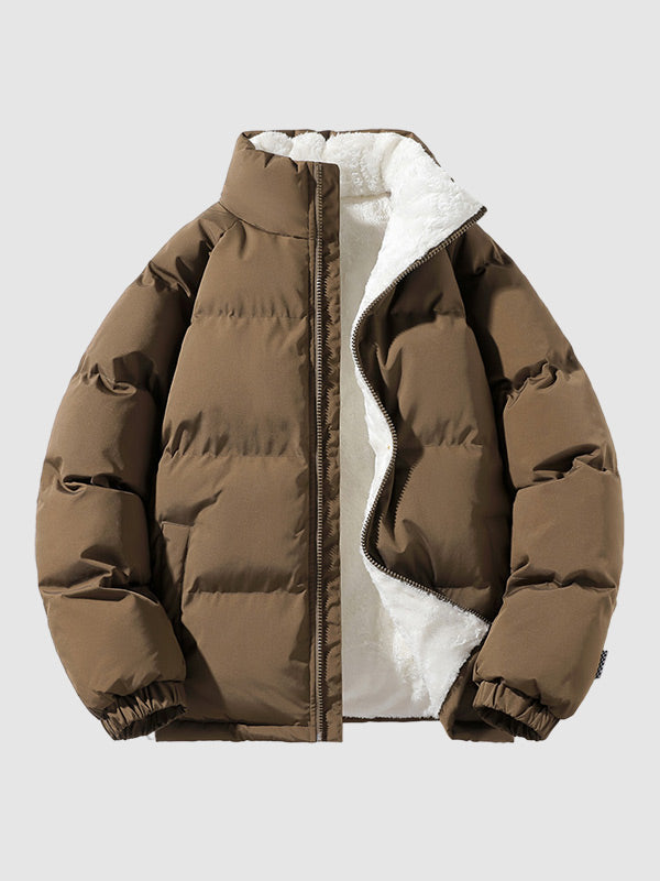 Herren Pufferjacke Fleece Isolierung Warm