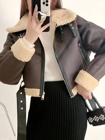 Stylische Winterjacke aus Kunstleder