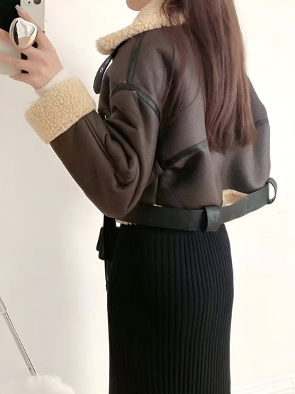 Stylische Winterjacke aus Kunstleder - IdealeKleiden