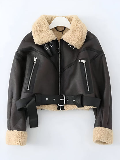 Stylische Winterjacke aus Kunstleder