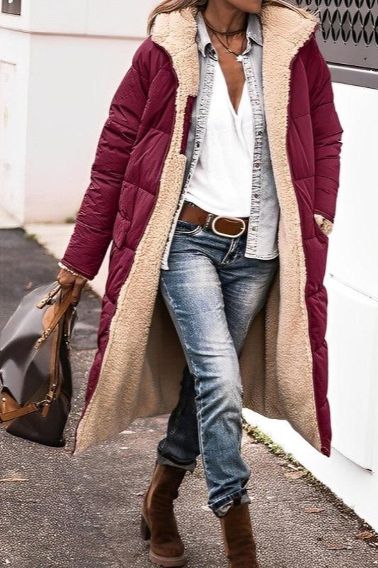 Wendbare Winterjacke Damen mit Kapuze Warm