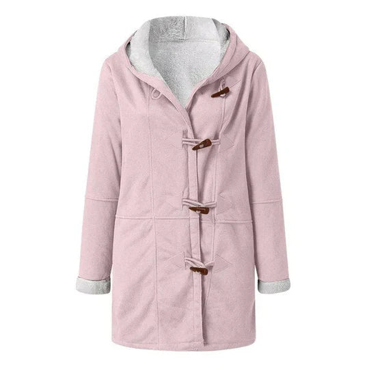Isabella - Fleece Jacke Kapuze Sportlich Damenschwarz
