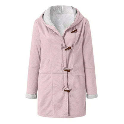 Isabella - Fleece Jacke Kapuze Sportlich Damenschwarz