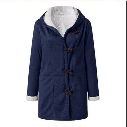 Isabella - Fleece Jacke Kapuze Sportlich Damenschwarz