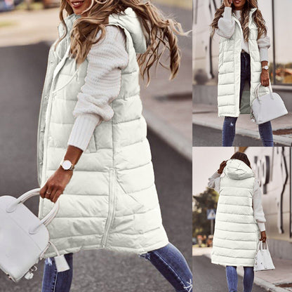 Winter Bodywarmer Oversized Kapuze Gesteppt