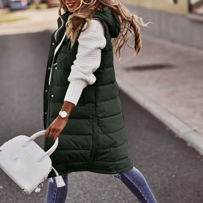 Winter Bodywarmer Oversized Kapuze Gesteppt