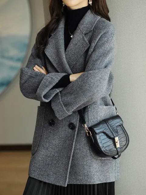Stylischer Damen Wintermantel Wolle - IdealeKleiden