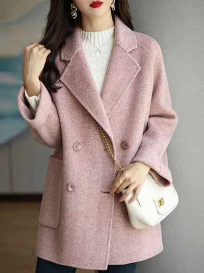 Damen Wintermantel Wolle Warm Elegant