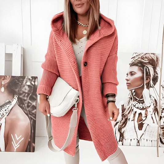 Damen Cardigan Langarm Knopfverschluss - IdealeKleiden