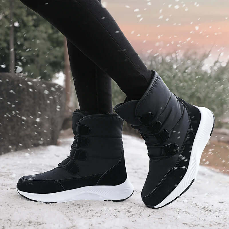 Wasserabweisende Stiefel Mittelhohe Combat Boots Klettverschluss - IdealeKleiden