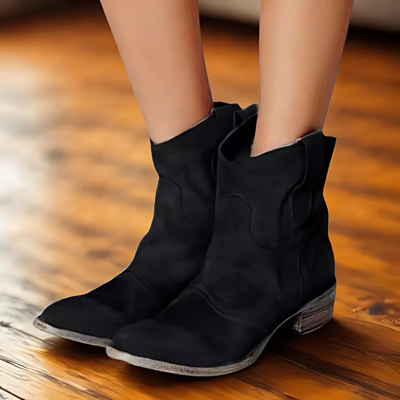 Stiefeletten Vintage Chic Niedriger Absatz - IdealeKleiden