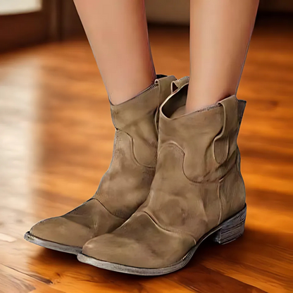 Stiefeletten Vintage Chic Niedriger Absatz