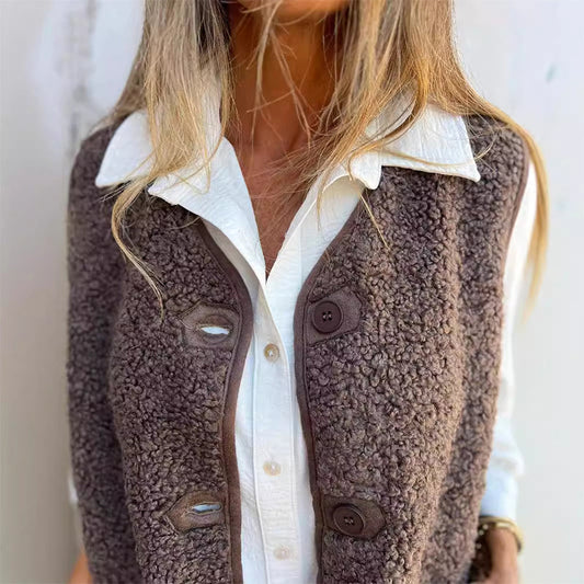 Damen Weste Weich Fleece Innenfutter - IdealeKleiden