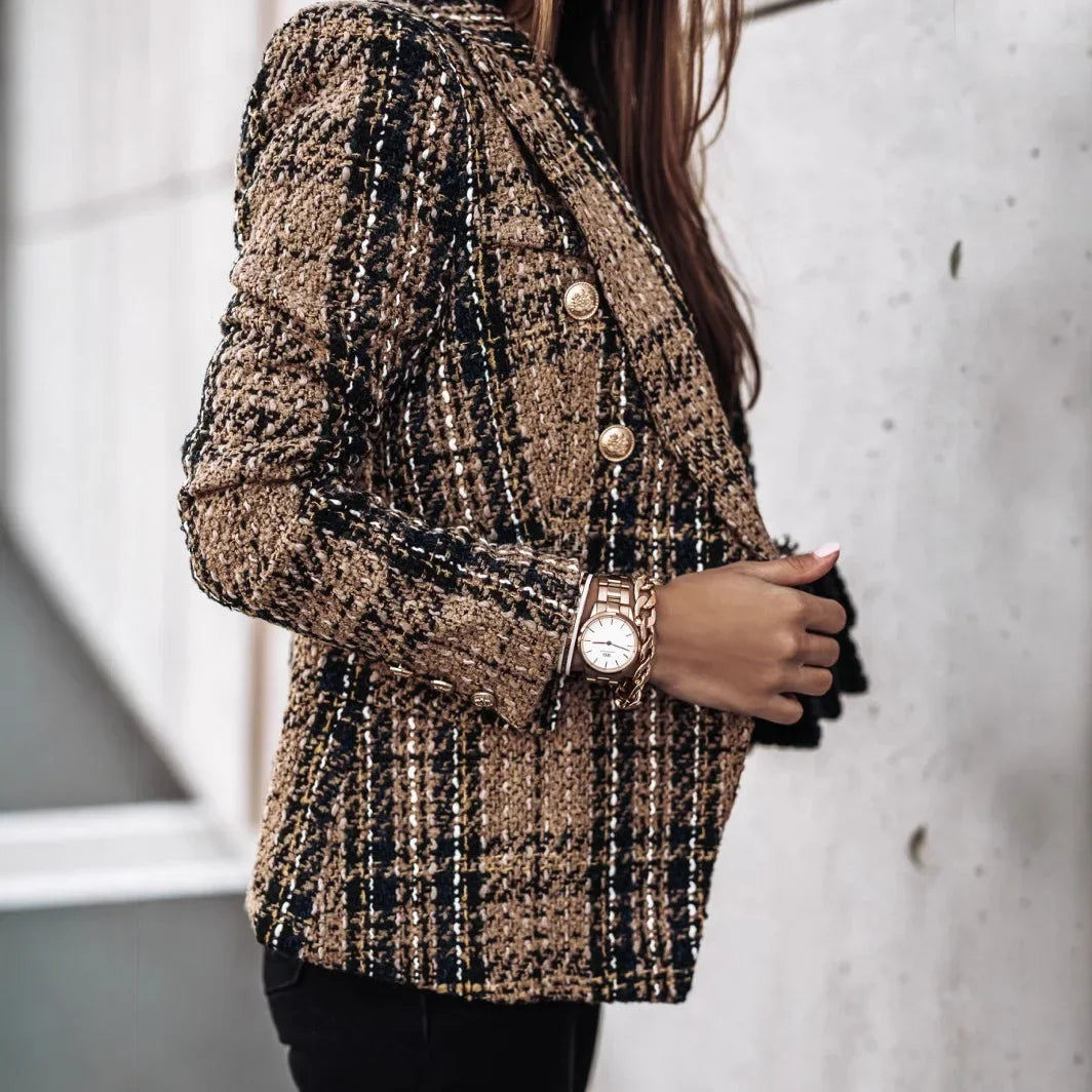 Übergangsjacke Damen Langärmlig Mustered - IdealeKleiden