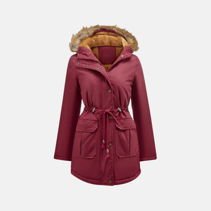 Damen Winterparka Warm Fleece Kunstfell Kapuze - IdealeKleiden