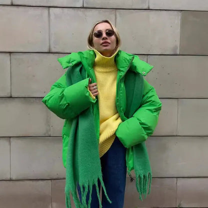 Damen Winterjacke Warm mit Kapuze und Reißverschluss
