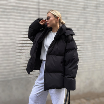 Damen Winterjacke Warm mit Kapuze und Reißverschluss