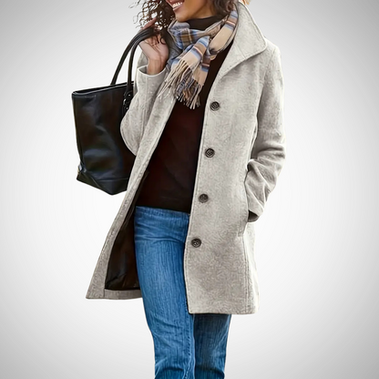 Damen Winterjacke Tailliert Knopfleiste Modern
