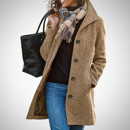 Damen Winterjacke Tailliert Knopfleiste Modern