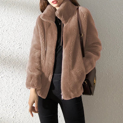 Damen Fleecejacke Warm Kragen Modern