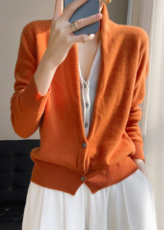 Damen Strickjacke Wolle V-Ausschnitt Patchwork