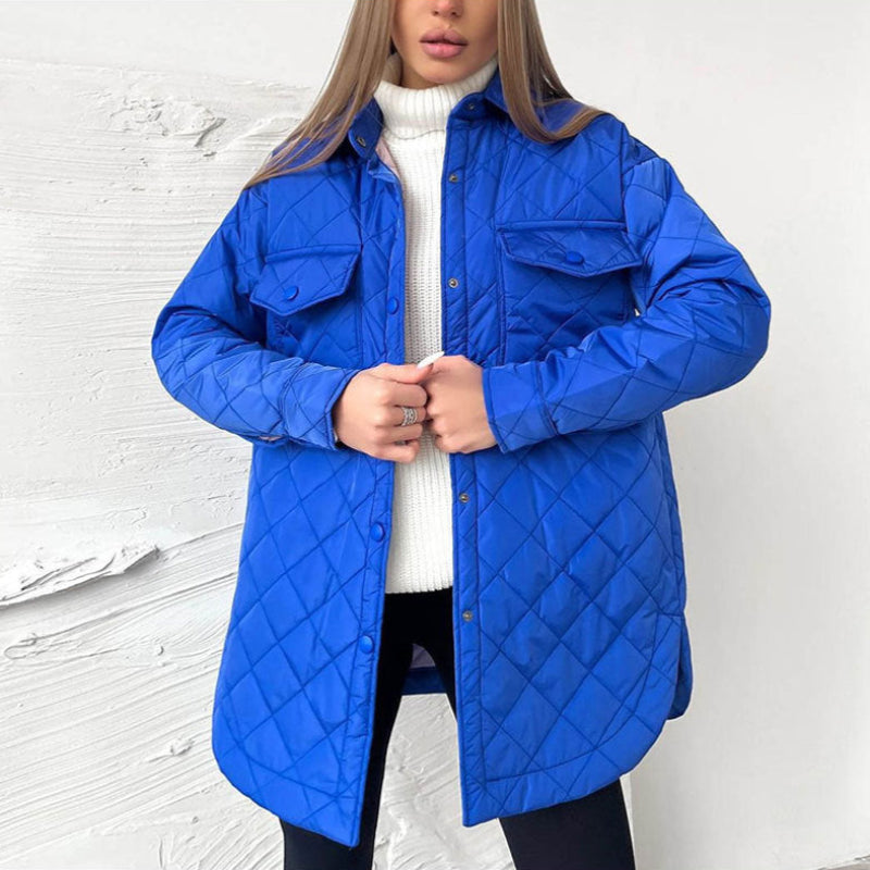 Damen Winterjacke Wattierte Isolierung Langärmlig Schnellverschluss