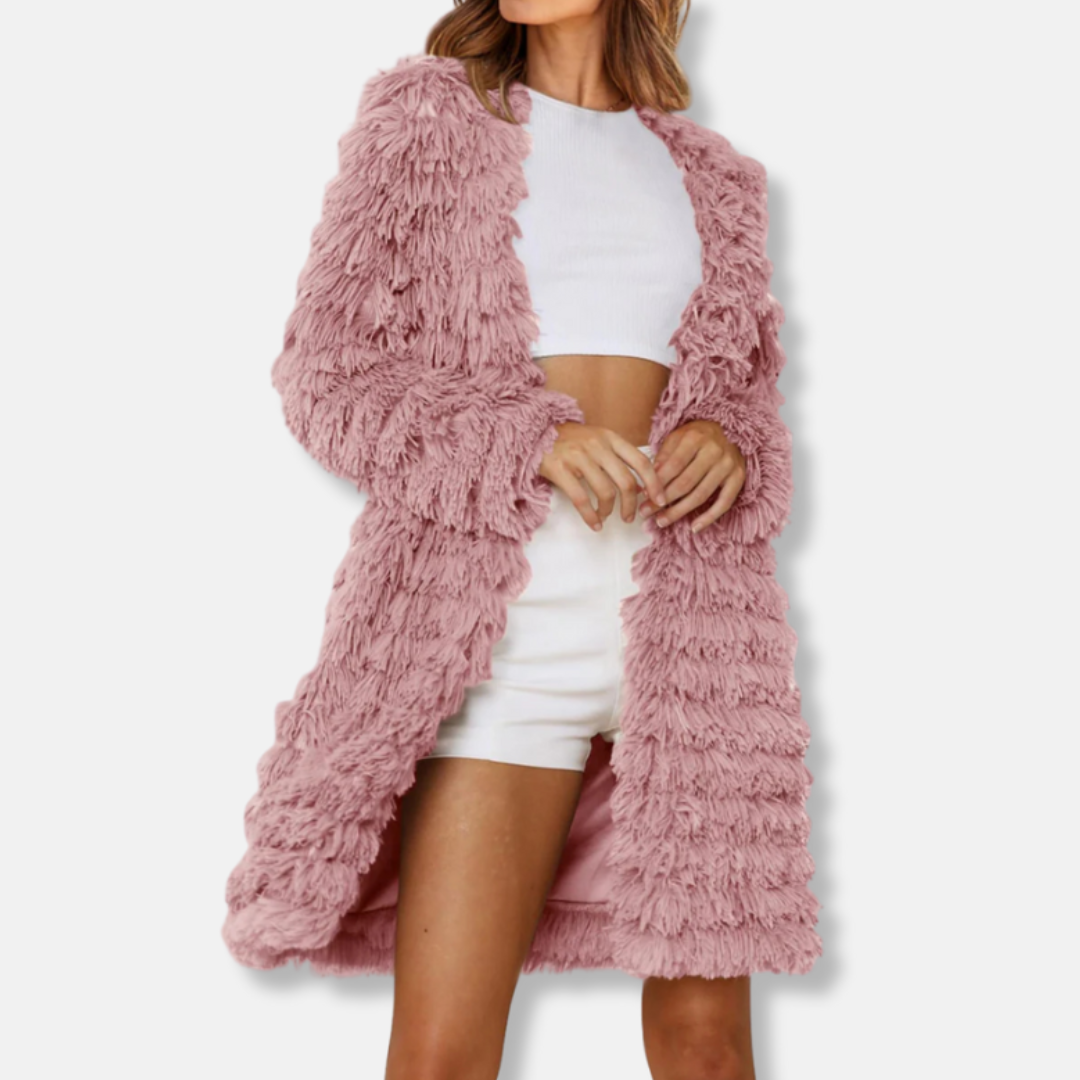 Damen Cardigan Lang Elegant Offen
