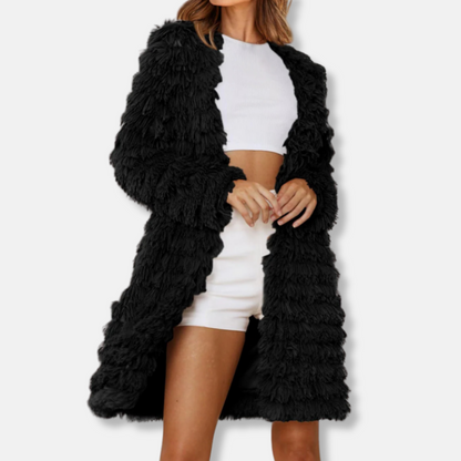 Damen Cardigan Lang Elegant Offen