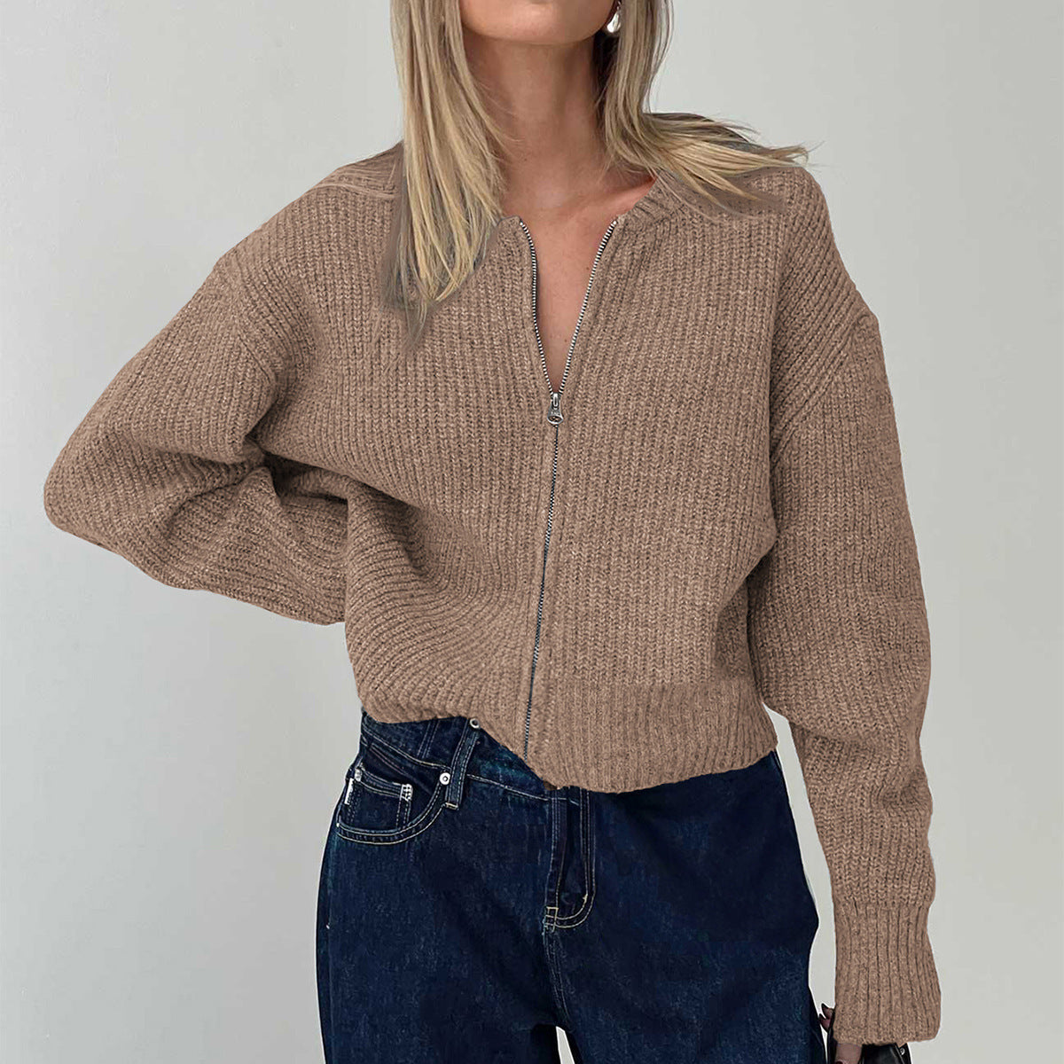 Damen Strickjacke Langarm Warm Elegant