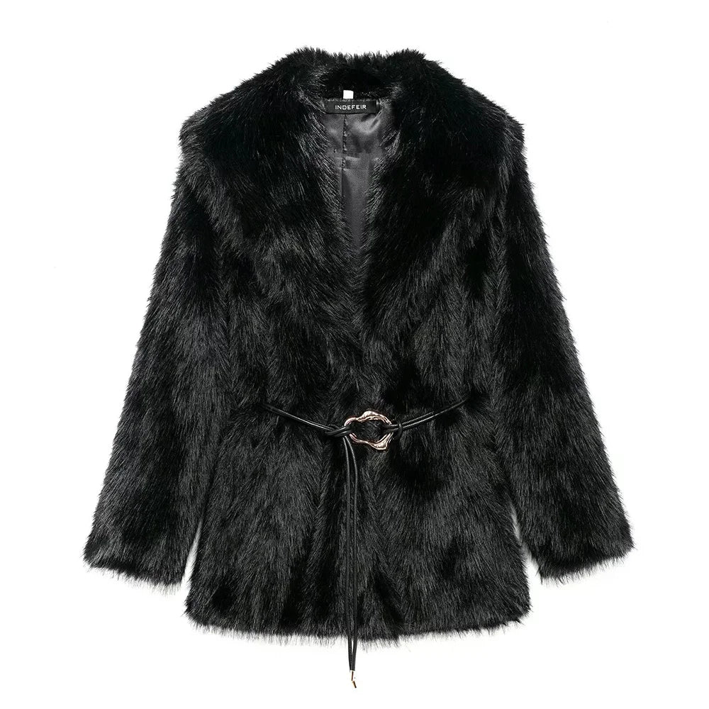 Eleganter Wintermantel Lange Ärmel Damen