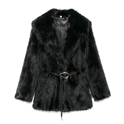Eleganter Wintermantel Lange Ärmel Damen