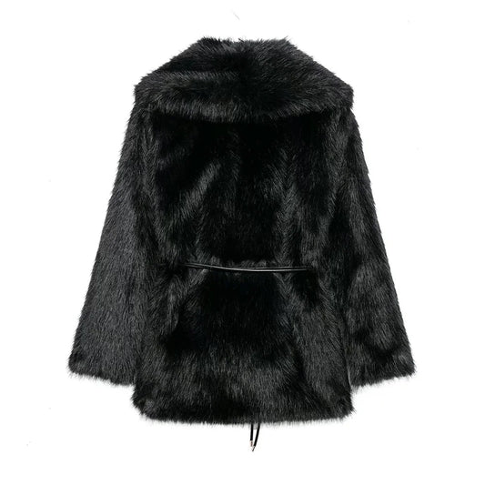 Eleganter Wintermantel Lange Ärmel Damen - IdealeKleiden
