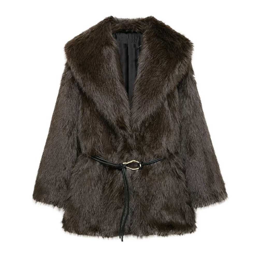 Eleganter Wintermantel Lange Ärmel Damen
