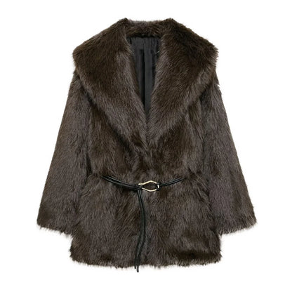 Eleganter Wintermantel Lange Ärmel Damen