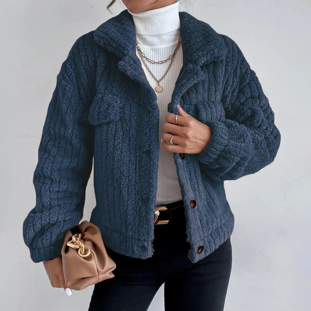 Plüschjacke Damen Weich Samt