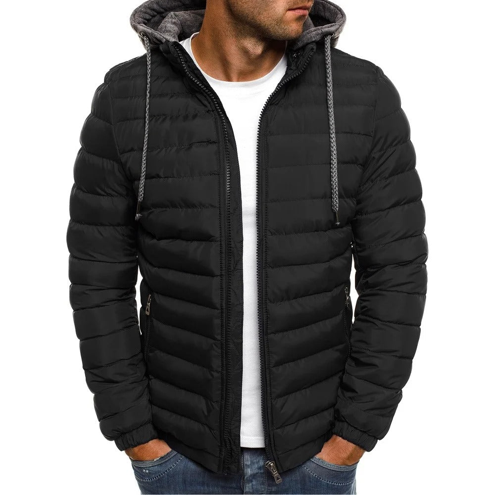 Herren Winterjacke Leicht Isoliert Kapuze - IdealeKleiden