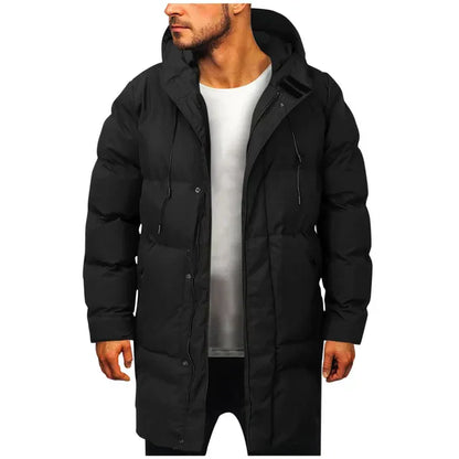 Herren Winterjacke Mittellang Kapuze