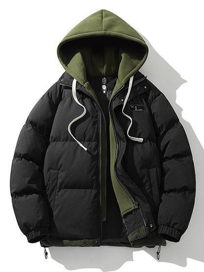 Herren Daunenjacke Warm Kapuze Wintermantel