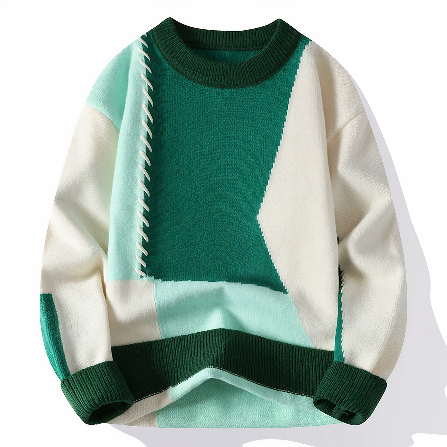 Einzigartiger Patchwork Pullover Modern Style