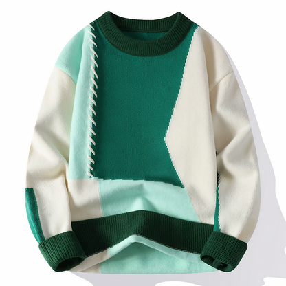 Einzigartiger Patchwork Pullover Modern Style