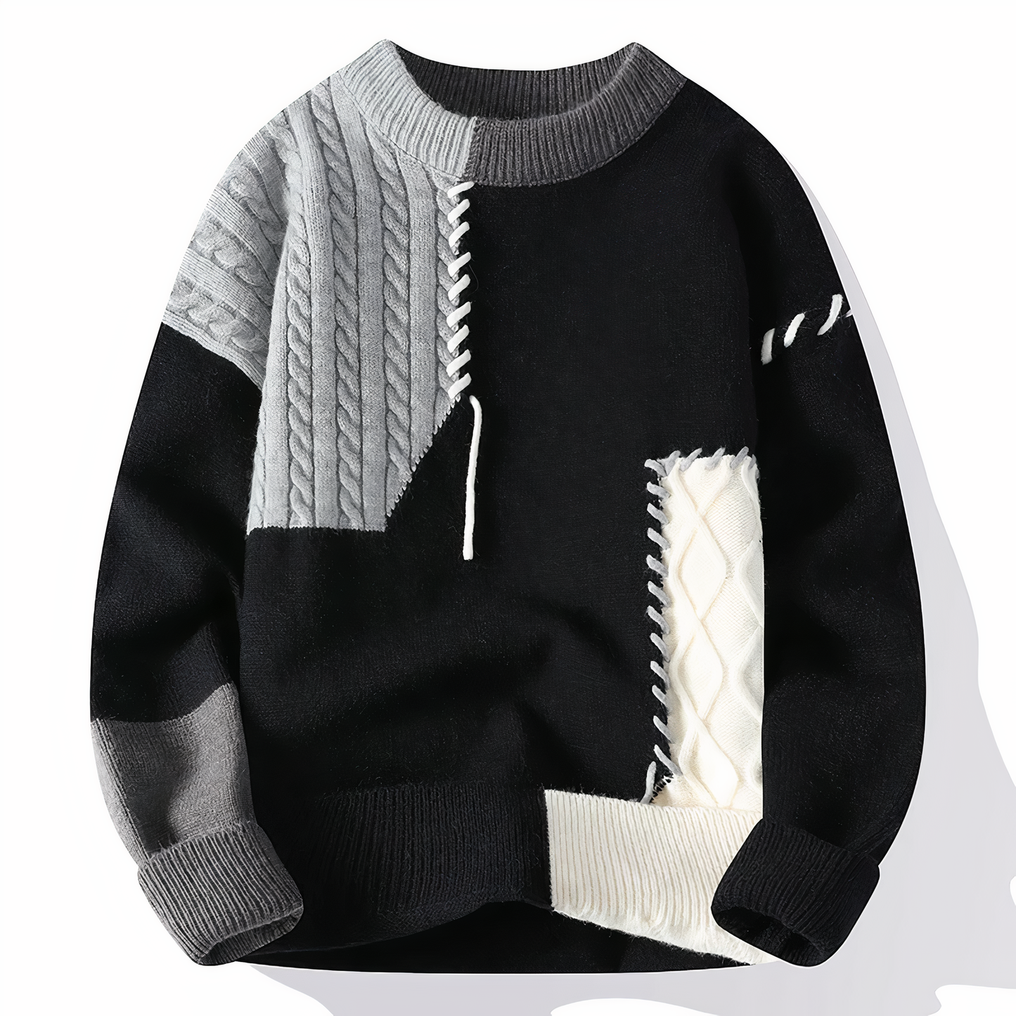 Einzigartiger Patchwork Pullover Modern Style